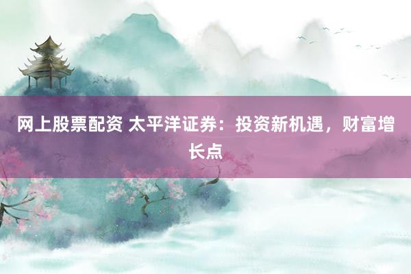 网上股票配资 太平洋证券：投资新机遇，财富增长点