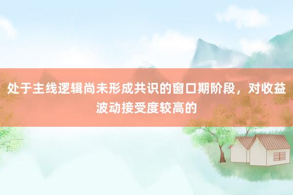 处于主线逻辑尚未形成共识的窗口期阶段，对收益波动接受度较高的