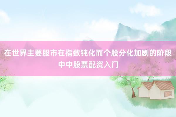 在世界主要股市在指数钝化而个股分化加剧的阶段中中股票配资入门